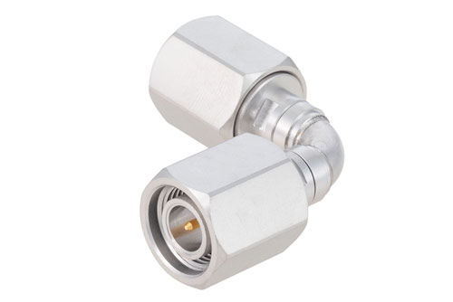 TNC Male to Male Radius Right Angle Adapter, VSWR 1.2 Max. DC-18GHz