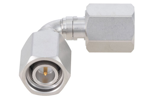 TNC Male to Male Radius Right Angle Adapter, VSWR 1.2 Max. DC-18GHz