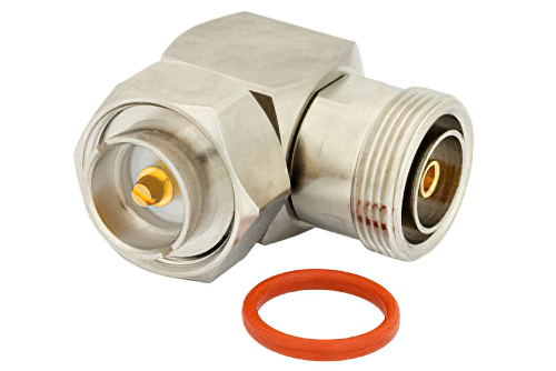 7/16 DIN Male to 7/16 DIN Female Right Angle Adapter