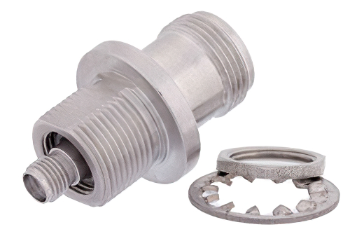 Precision Bulkhead Mount SMA Female to N Female Adapter