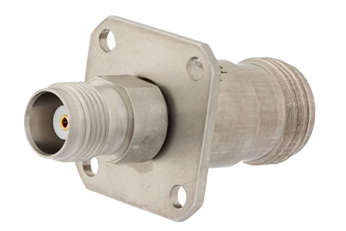 Precision 4 Hole Flange Mount N Female to TNC Female Adapter