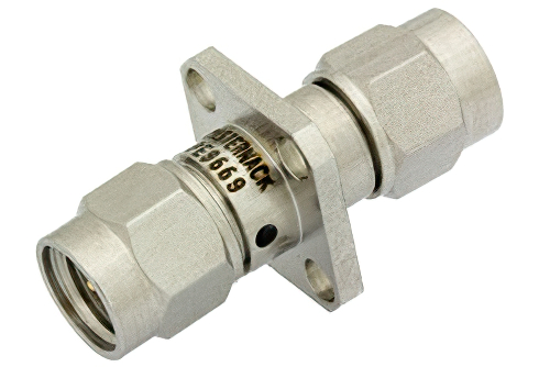 SMA Male to SMA Male 4 Hole Flange Mount Adapter