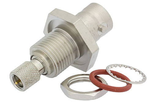 Bulkhead Mount 10-32 Male to BNC Female Adapter