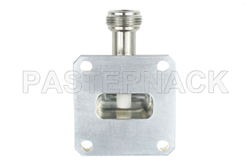 WR-90 Square Type Flange to N Female Waveguide to Coax Adapter Operating from 8.2 GHz to 12.4 GHz