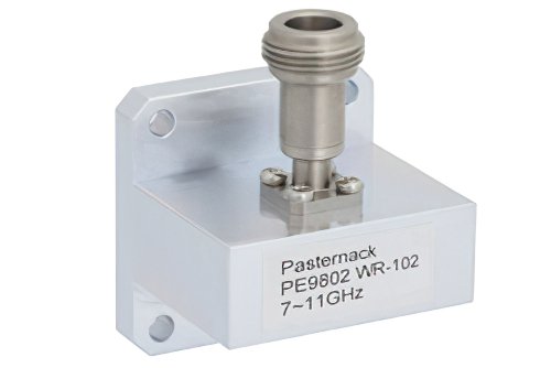 WR-102 Square Type Flange to N Female Waveguide to Coax Adapter Operating from 7 GHz to 11 GHz