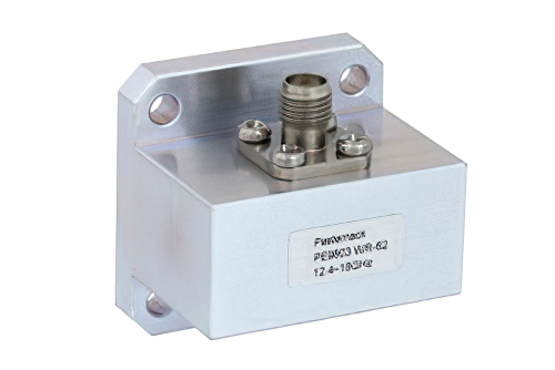 WR-62 Square Type Flange to SMA Female Waveguide to Coax Adapter Operating from 12.4 GHz to 18 GHz