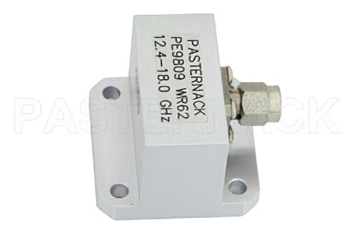 WR-62 UG-1665/U Square Cover Flange to SMA Male Waveguide to Coax Adapter Operating from 12.4 GHz to 18 GHz