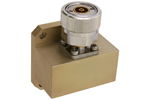 WR-102 Square Cover Flange to 7mm Sexless Waveguide to Coax Adapter Operating From 7 GHz to 11 GHz