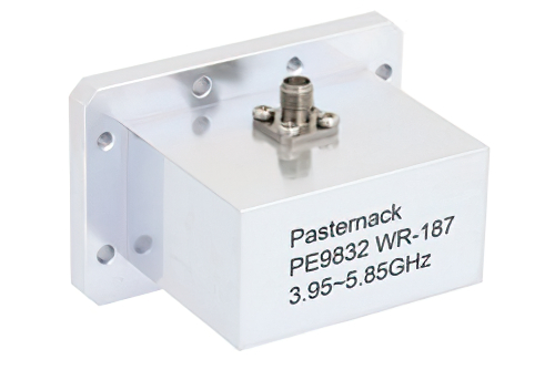 WR-187 CMR-187 Flange to SMA Female Waveguide to Coax Adapter Operating from 3.95 GHz to 5.85 GHz