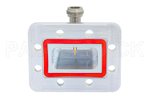 WR-159 CPR-159G Grooved Flange to N Female Waveguide to Coax Adapter Operating From 4.9 GHz to 7.05 GHz