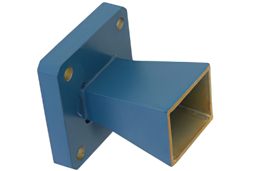 WR-51 Waveguide Standard Gain Horn Antenna Operating from 15 GHz to 22 GHz with a Nominal 10 dBi Gain with Square Cover Flange