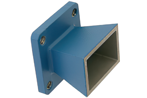 WR-62 Waveguide Standard Gain Horn Antenna Operating from 12.4 GHz to 18 GHz with a Nominal 10 dBi Gain with Square Cover Flange