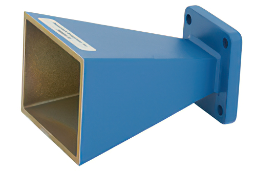 WR-62 Waveguide Standard Gain Horn Antenna Operating From 12.4 GHz to 18 GHz With a Nominal 15 dBi Gain With Square Cover Flange