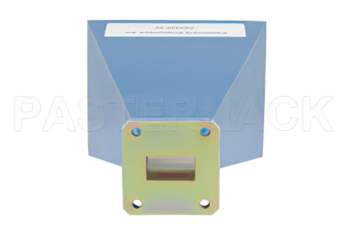WR-75 Waveguide Standard Gain Horn Antenna Operating From 10 GHz to 15 GHz With a Nominal 20 dBi Gain With Square Cover Flange