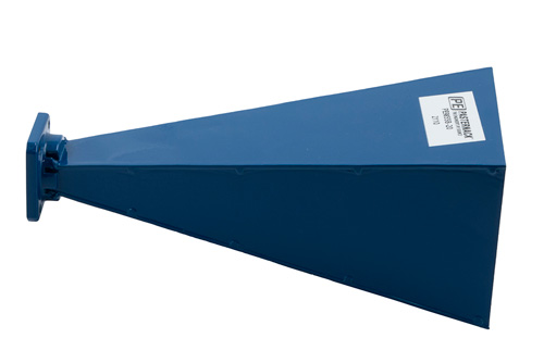 WR-75 Standard Waveguide Horn With Square Cover Flange and 20 dBi Nominal Gain Operating From 10 GHz to 15 GHz Frequency Range