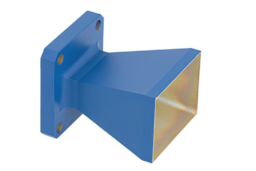 WR-90 Waveguide Standard Gain Horn Antenna Operating From 8.2 GHz to 12.4 GHz With a Nominal 10 dBi Gain With UG-135/U Square Cover Flange