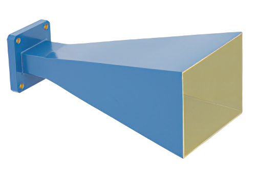 WR-102 Waveguide Standard Gain Horn Antenna Operating From 7 GHz to 11 GHz With a Nominal 15 dBi Gain With Square Cover Flange