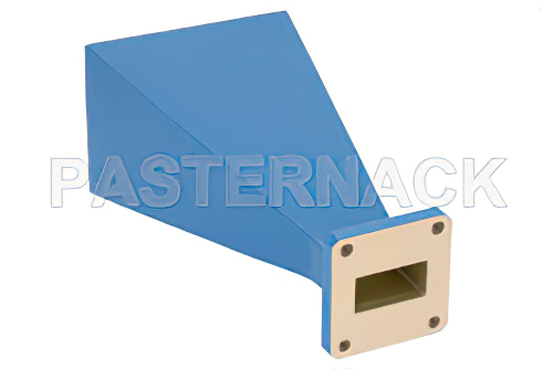 WR-102 Waveguide Standard Gain Horn Antenna Operating From 7 GHz to 11 GHz With a Nominal 15 dBi Gain With Square Cover Flange