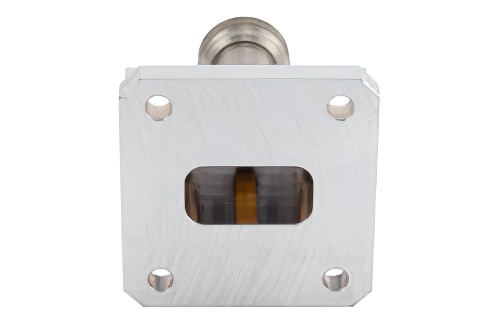 WR-75 Square Type Flange to End Launch N Female Waveguide to Coax Adapter Operating from 10 GHz to 15 GHz