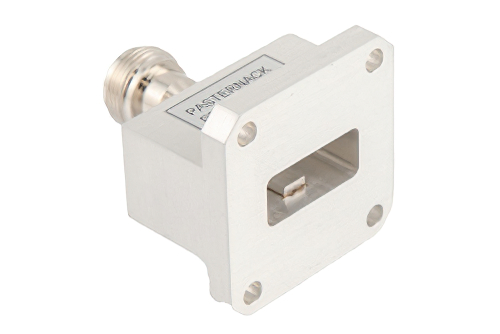 WR-90 UG-135/U Square Cover Flange to End Launch N Female Waveguide to Coax Adapter Operating from 8.2 GHz to 12.4 GHz