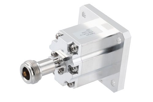 WR-112 Square Type Flange to End Launch N Female Waveguide to Coax Adapter Operating from 7.05 GHz to 10 GHz
