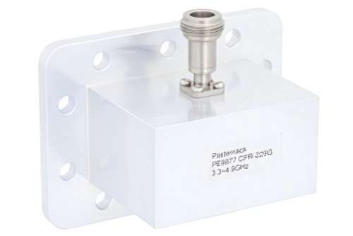WR-229 CPR-229G Grooved Flange to N Female Waveguide to Coax Adapter Operating From 3.3 GHz to 4.9 GHz, S-C Band