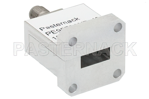 WR-42 Square Cover Flange to End Launch 2.92mm Female Waveguide to Coax Adapter Operating from 18 GHz to 26.5 GHz