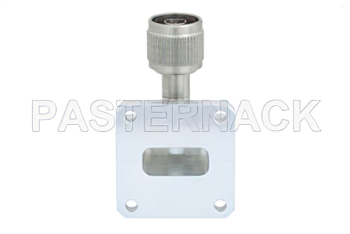 WR-90 Square Type Flange to N Male Waveguide to Coax Adapter Operating from 8.2 GHz to 12.4 GHz