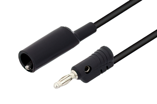 Banana Plug to Alligator Clip Cable 12 Inch Length Using Black Wire