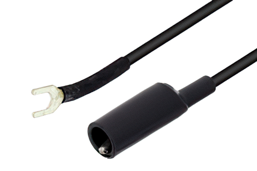 Alligator Clip to Spade Lug Cable 36 Inch Length Using Black Wire