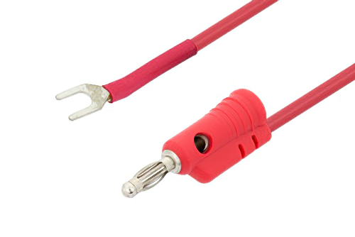 Banana Plug to Spade Lug Cable 72 Inch Length Using Red Wire