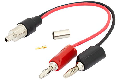 Banana Plugs To RG58 Connector Breakout With Crimp On/Solder Attachment In 6 Inch Length