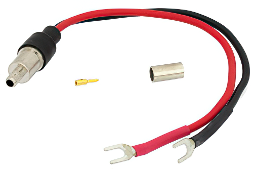 Insulated Spade Lugs To RG59 Connector Breakout With Crimp On/Solder Attachment In 6 Inch Length