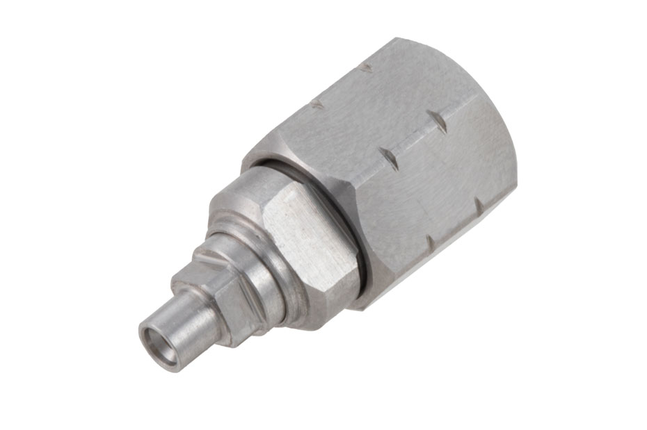 SMPS Male Full Detent (FD) to 1.85mm Male Adapter, 67 GHz, 50 Ohm