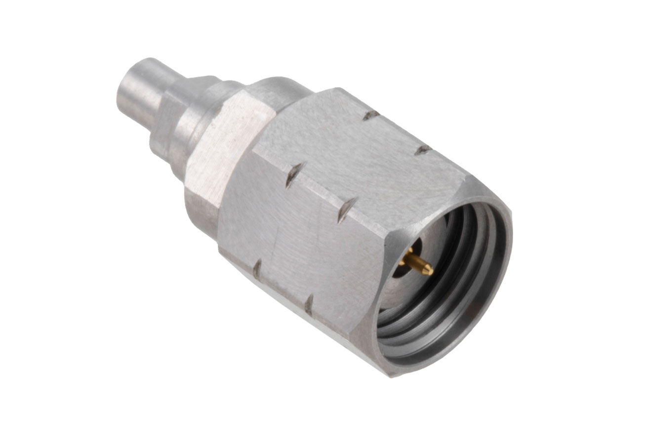 SMPS Male Full Detent (FD) to 1.85mm Male Adapter, 67 GHz, 50 Ohm