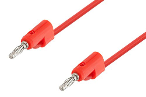 Banana Plug to Banana Plug Cable 6 Inch Length Using Red Wire