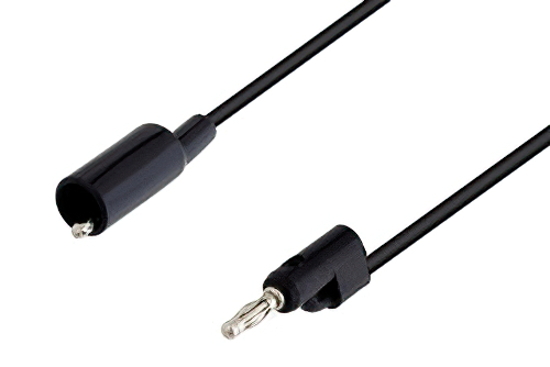 Banana Plug to Alligator Clip Cable 72 Inch Length Using Black Wire