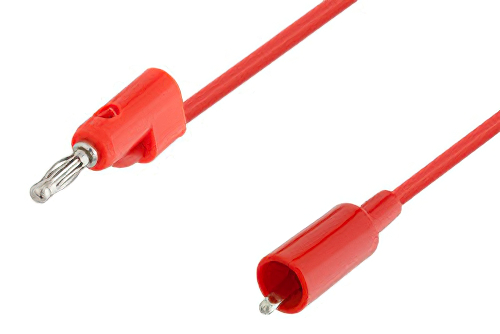 Banana Plug to Alligator Clip Cable Using Red Wire Coax