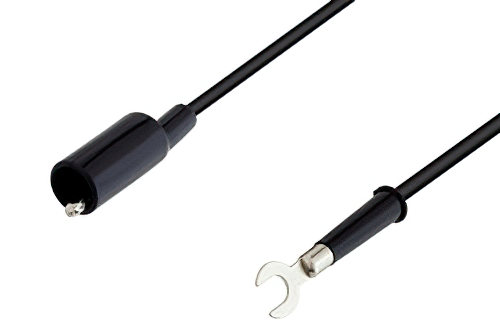 Alligator Clip to Spade Lug Cable 18 Inch Length Using Black Wire