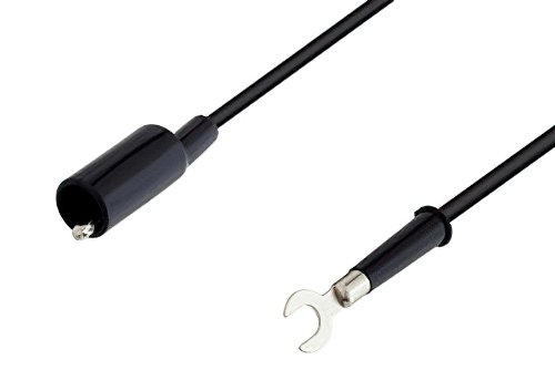 Alligator Clip to Spade Lug Cable 36 Inch Length Using Black Wire