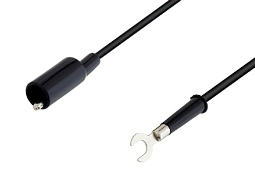 Alligator Clip to Spade Lug Cable Using Black Wire Coax