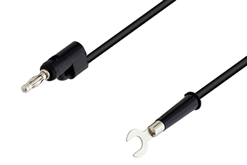 Banana Plug to Spade Lug Cable 36 Inch Length Using Black Wire