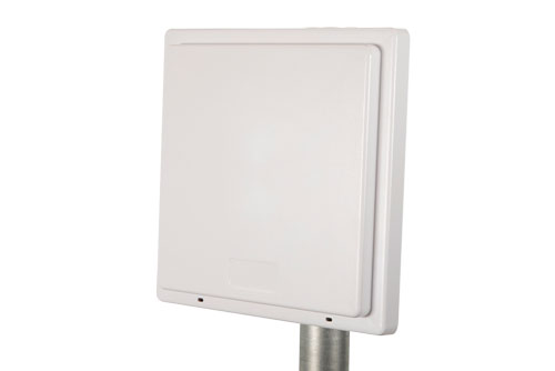 2400 to 2500 MHz RFID Flat Panel Antenna, RHCP, 12 dBi, White ABS, N Female, IP67