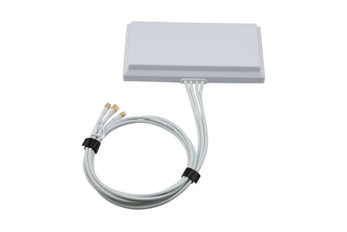 2400-2500, 5150-7125 MHz Wi-Fi 6E Flat Panel MIMO Antenna, 6 dBi Gain, 4 RP SMA Male Connectors