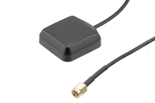 31 dBi Active GPS/GLONASS Magnet Mount Antenna RHCP 1575/1602 MHz, RG174 SMA Male IPX6