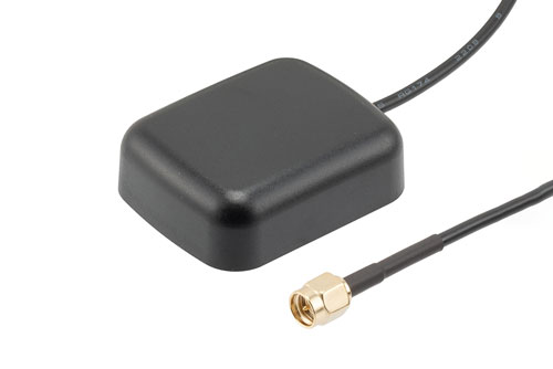 31.5 dBi Active GPS/BeiDou Magnet Mount Antenna RHCP 1561/1575 MHz, RG174 SMA Male IPX6