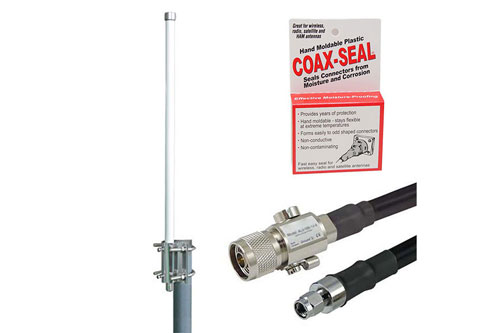 Helium Hotspot Antenna Upgrade Kit, 6dBi 900MHz Omni w/ N Male to RP-SMA Plug, 10ft Low Loss 400 Cable and Lightning Protector