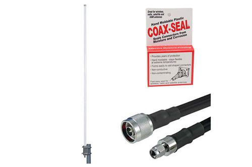 Helium Hotspot Antenna Upgrade Kit, 8dBi 900MHz Omni w/ N Male to RP-SMA Plug, 6ft Low Loss 400 Cable