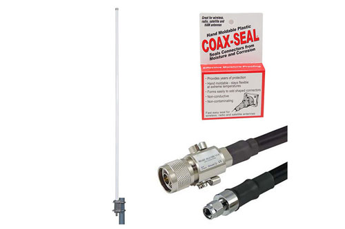 Helium Hotspot Antenna Upgrade Kit, 8dBi 900MHz Omni w/ N Male to RP-SMA Plug, 10ft Low Loss 400 Cable and Lightning Protector