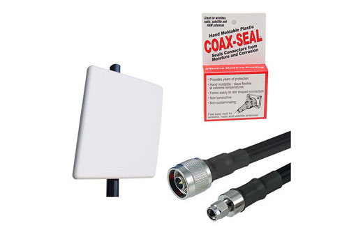 Helium Hotspot HD Antenna Upgrade Kit, 9dBi 900MHz Panel w/ N Male to RP-SMA Plug, 10ft Low Loss 400 Cable